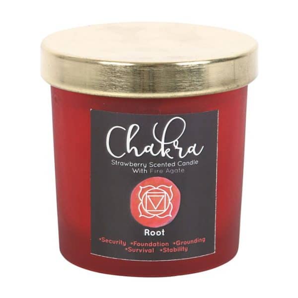 Root Chakra Strawberry Crystal Chip Candle Root Chakra Strawberry Crystal Chip Candle