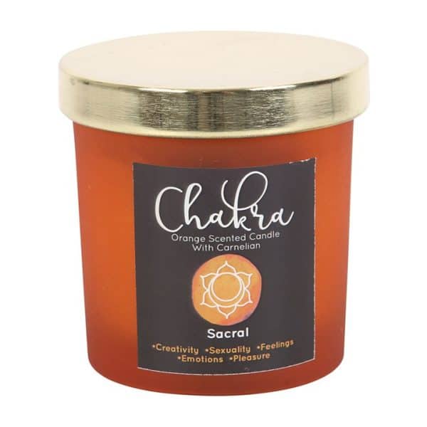 Sacral Chakra Orange Crystal Chip Candle Sacral Chakra Orange Crystal Chip Candle