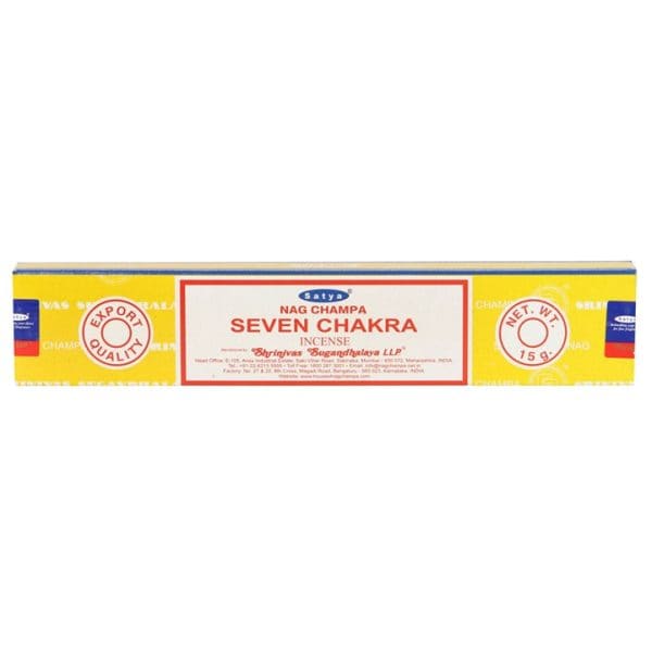 Set of 12 Seven Chakra Incense Sticks by Satya (12/50) Set of 12 Seven Chakra Incense Sticks by Satya (12/50)