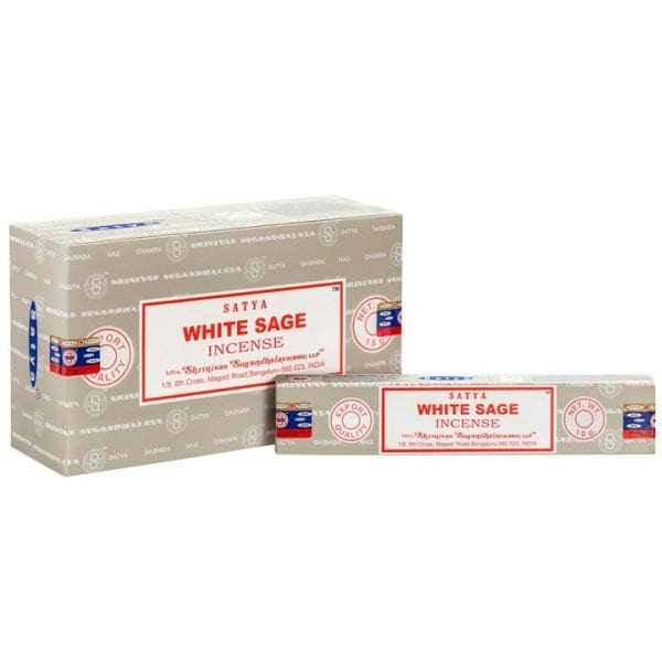 Set of 12 White Sage Incense Sticks by Satya (12/50)