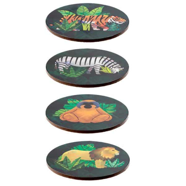 Set of 4 Cork Novelty Coasters - Animal Kingdom KP69 - Image 2