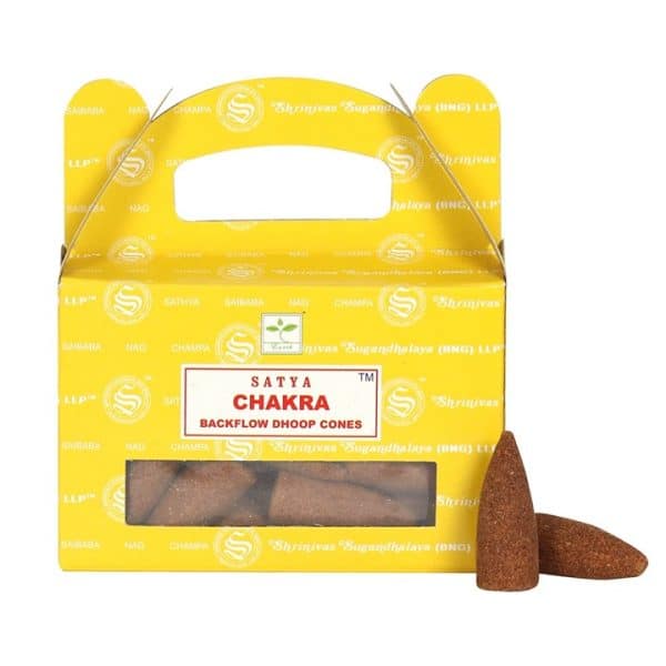 Set of 6 Packets of Chakra Backflow Dhoop Cones by Satya Set of 6 Packets of Chakra Backflow Dhoop Cones by Satya