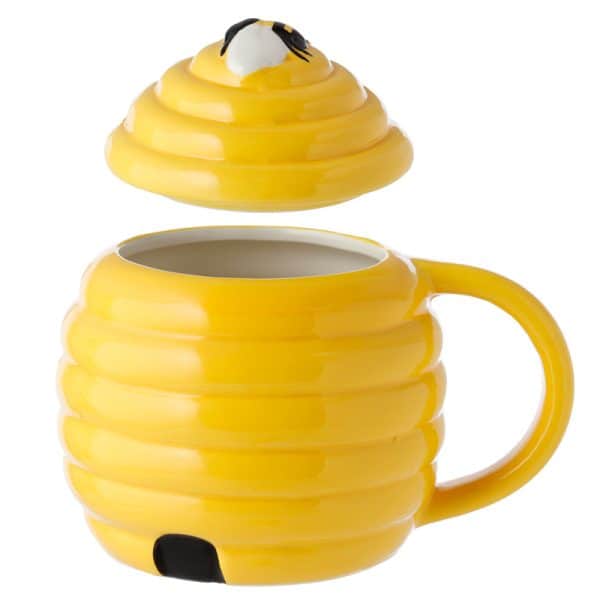 Shaped Ceramic Mug with Lid - Beehive MUG401 - Image 3