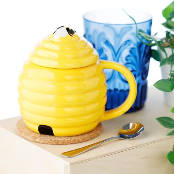 Shaped Ceramic Mug with Lid - Beehive MUG401 - Image 2