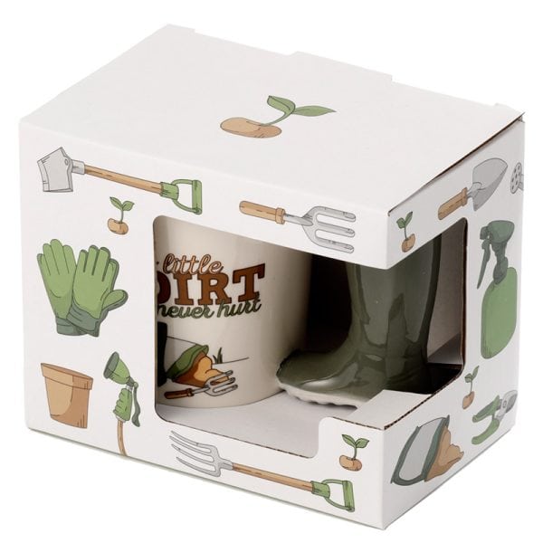 Shaped Handle Ceramic Mug - Garden Wellington SMUG104 - Image 6