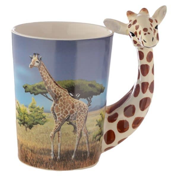 Shaped Handle Ceramic Mug - Giraffe Savannah Decal SMUG22 - Image 2