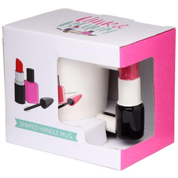 Shaped Handle Ceramic Mug - Lipstick SMUG107 - Image 5
