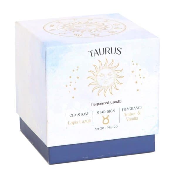Taurus Amber & Vanilla Gemstone Zodiac Candle Taurus Amber & Vanilla Gemstone Zodiac Candle