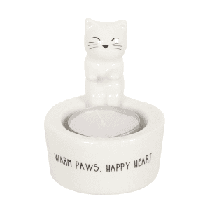 Warm Paws, Happy Heart Cat Tealight Holder