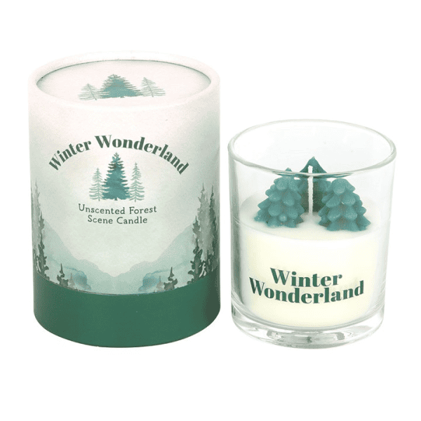 Winter Wonderland Candle with Tree Scene Winter Wonderland Candle with Tree Scene