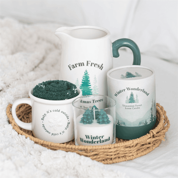 Winter Wonderland Candle with Tree Scene Winter Wonderland Candle with Tree Scene