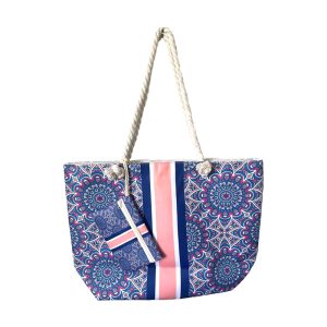 Beach Bag & Pouch Set - Blue Mandala