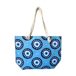 Beach Bag & Pouch Set - Round Evil Eye